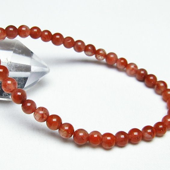 レッドアゲート 赤メノウ ブレスレット 5mm [t187-1760]