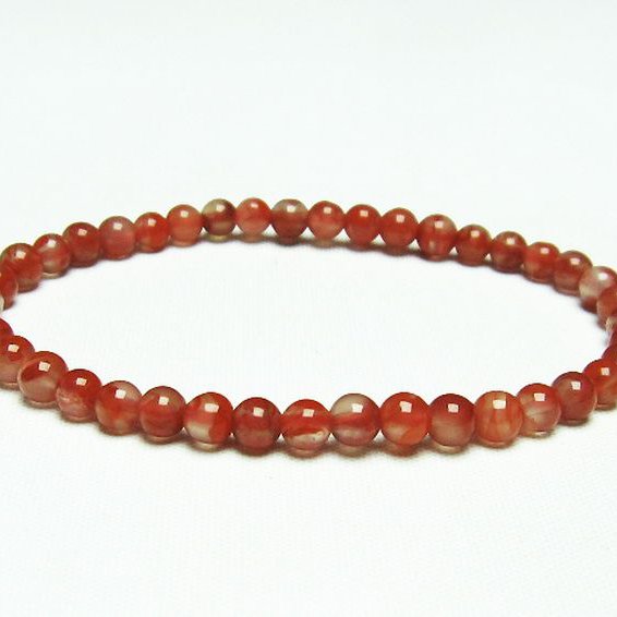 レッドアゲート 赤メノウ ブレスレット 5mm [T187-1879]