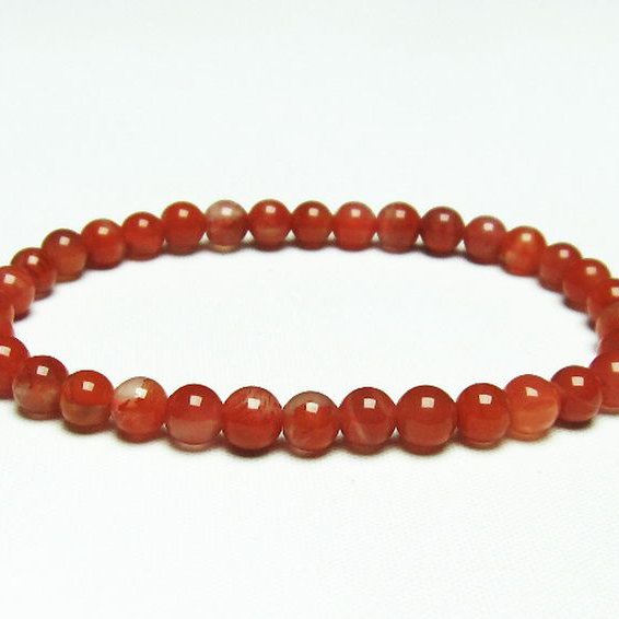 レッドアゲート 赤メノウ ブレスレット 6mm [T187-1949]
