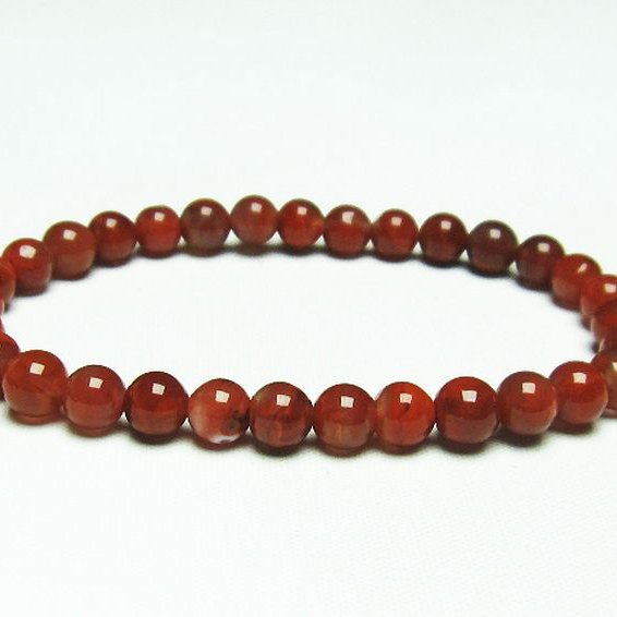 レッドアゲート 赤メノウ ブレスレット 6mm [T187-1955]