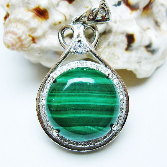 マラカイト ペンダント [t19-3884]