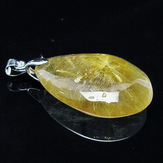 放射ルチルクォーツ（金針ルチル水晶） ペンダント [T191-1068]