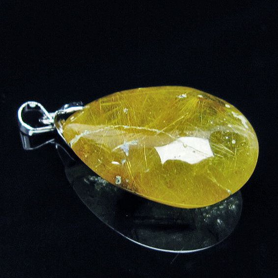 放射金針ルチル水晶 ペンダント [T191-1069]