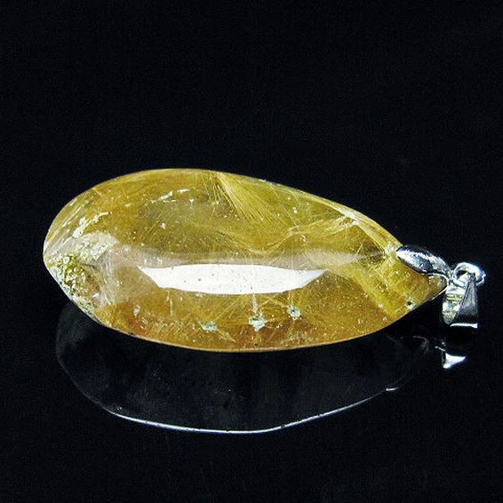 放射金針ルチル水晶 ペンダント [T191-1078]