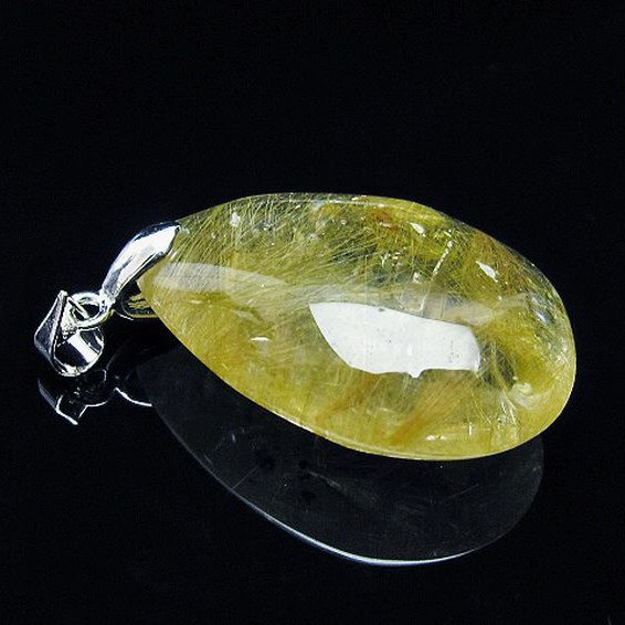 放射ルチルクォーツ（金針ルチル水晶） ペンダント [T191-1080]