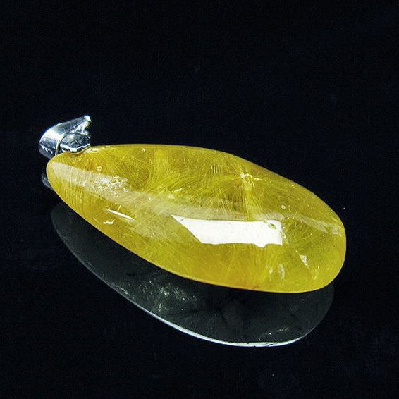 放射金針ルチル水晶 ペンダント [T191-1091]