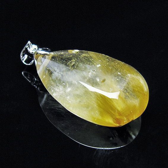 放射ルチルクォーツ（金針ルチル水晶） ペンダント [T191-1121]