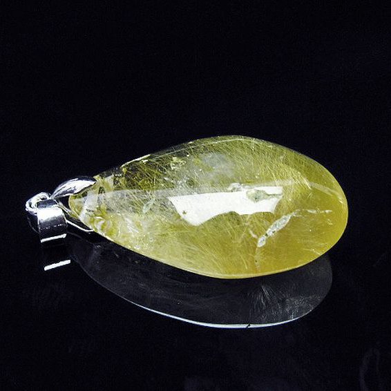 放射ルチルクォーツ（金針ルチル水晶） ペンダント [T191-1124]