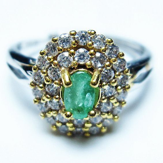 エメラルド 指輪 (14号) [t195-2068]