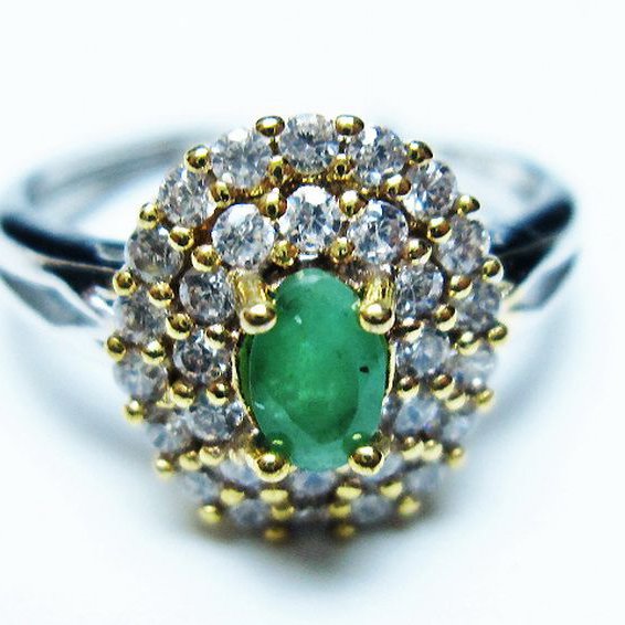 エメラルド 指輪 (14号) [t195-2075]