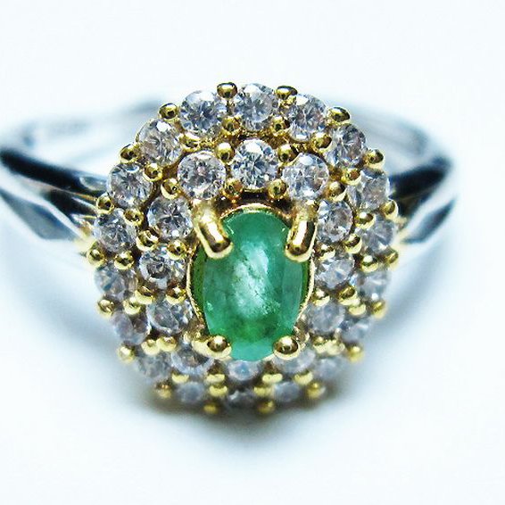 エメラルド 指輪 (13号) [t195-2164]