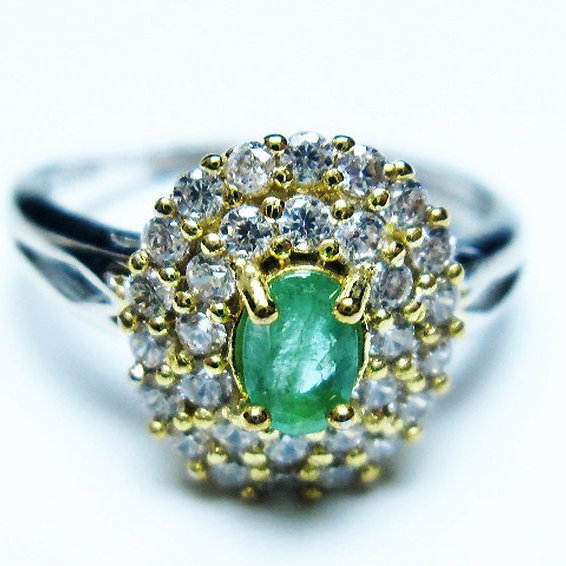 エメラルド 指輪 (15号) [t195-2183]