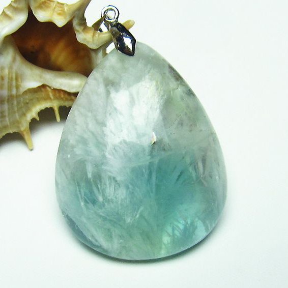 エンジェルフェザー フローライト  ペンダント [T21-4097]