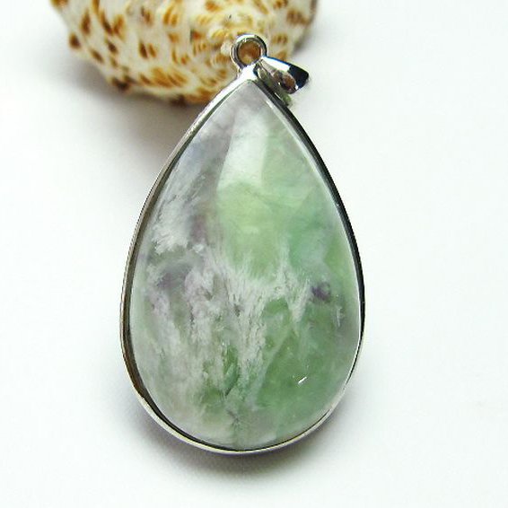 エンジェルフェザー フローライト ペンダント [T21-4248]