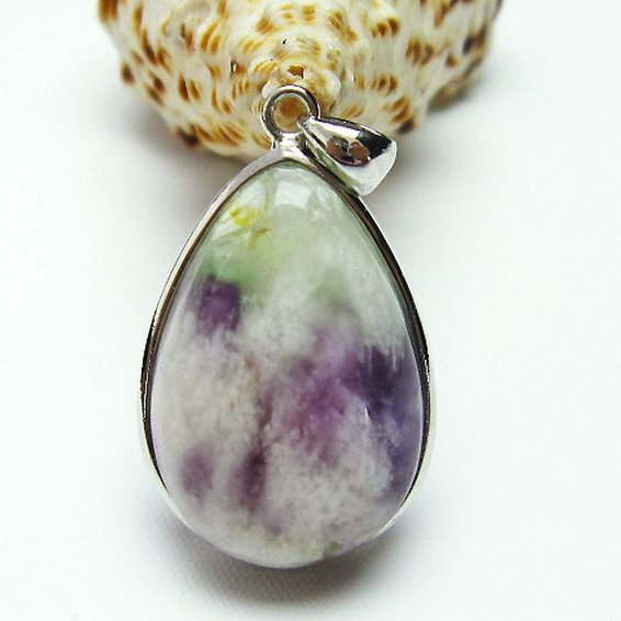 エンジェルフェザー フローライト ペンダント [t21-4268]