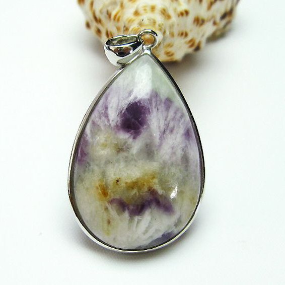 エンジェルフェザー フローライト ペンダント [T21-4299]