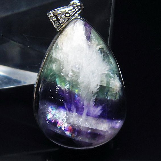 エンジェルフェザー フローライト ペンダント [t21-4605]