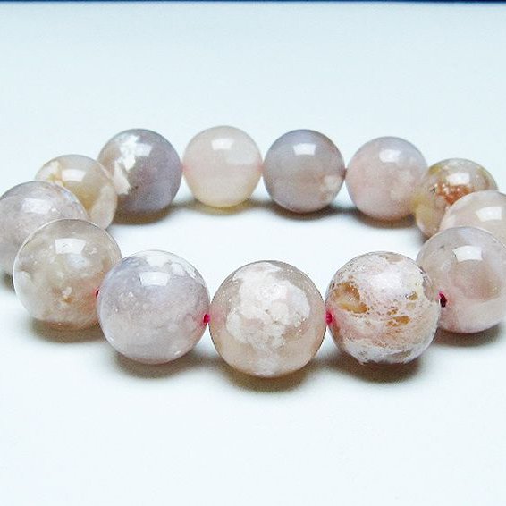 桜メノウ チェリーブロッサムアゲート ブレスレット 17mm [T213-1784]