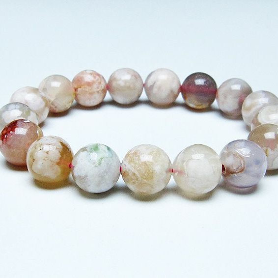 桜メノウ チェリーブロッサムアゲート ブレスレット 13mm [T213-1820]