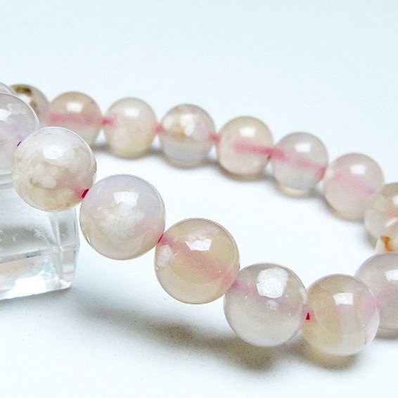 桜メノウ チェリーブロッサムアゲート ブレスレット 11mm [T213-1844]