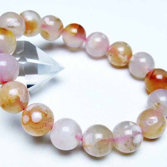 桜メノウ チェリーブロッサムアゲート ブレスレット 12mm [t213-1920]