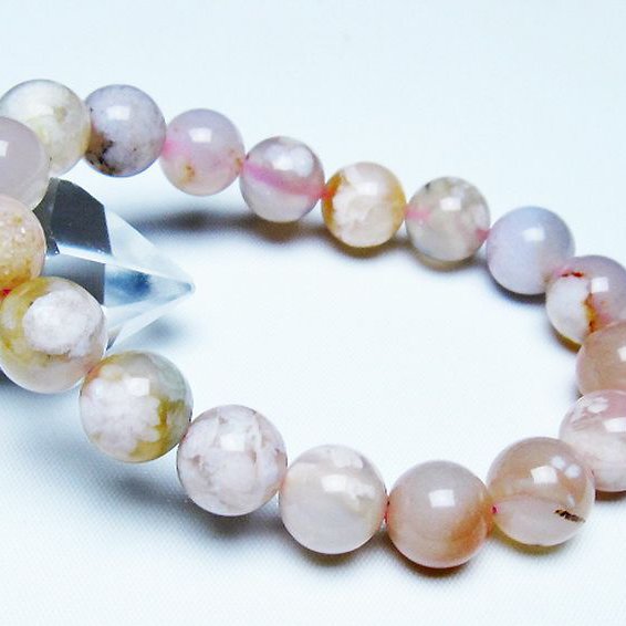 桜メノウ チェリーブロッサムアゲート ブレスレット 12mm [T213-2054]