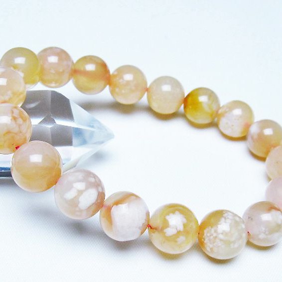 桜メノウ チェリーブロッサムアゲート ブレスレット 11mm [t213-2066]