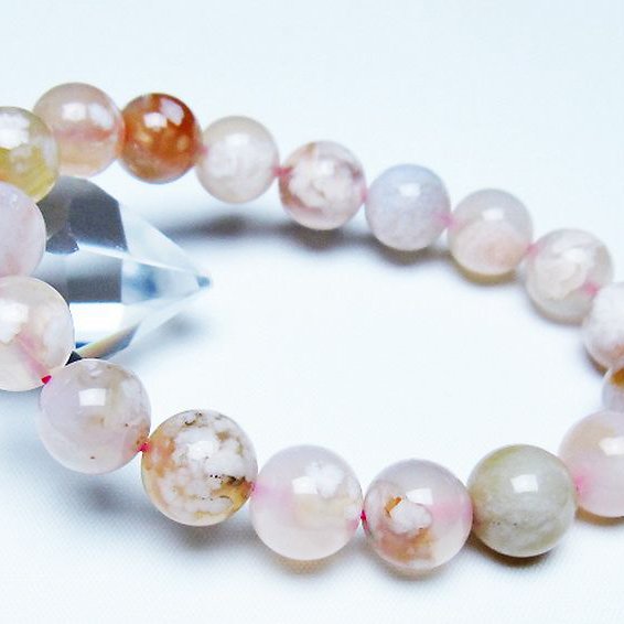 桜メノウ チェリーブロッサムアゲート ブレスレット 12mm [t213-2074]