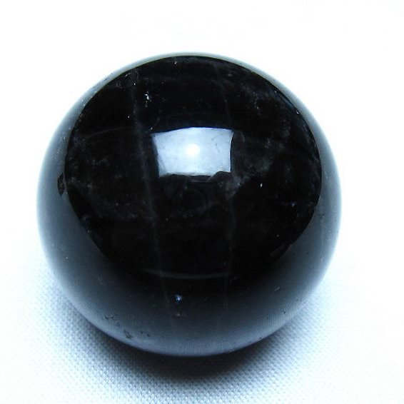 モリオン 純天然 黒水晶 丸玉 34mm [t220-10238]