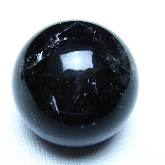 モリオン 純天然 黒水晶 丸玉 33mm [t220-9884]