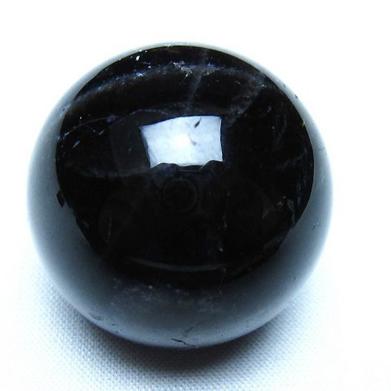 モリオン 純天然 黒水晶 丸玉 34mm [t220-9908]