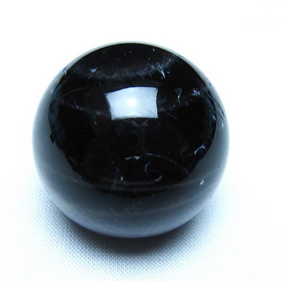 モリオン 純天然 黒水晶 丸玉 34mm [t220-9919]