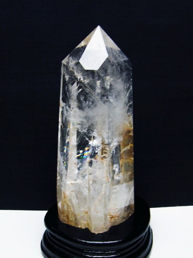 1.1Kg 虹入り ヒマラヤ水晶 六角柱[T222-2521]