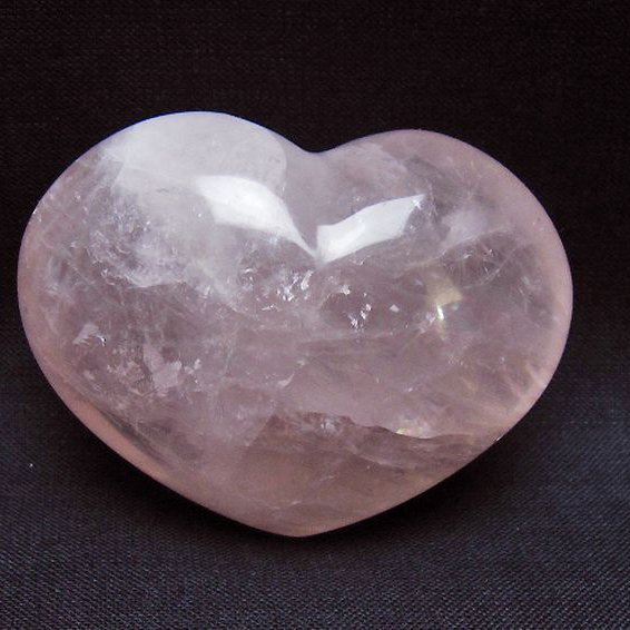 ローズクォーツハート 置物 [t225-8646]
