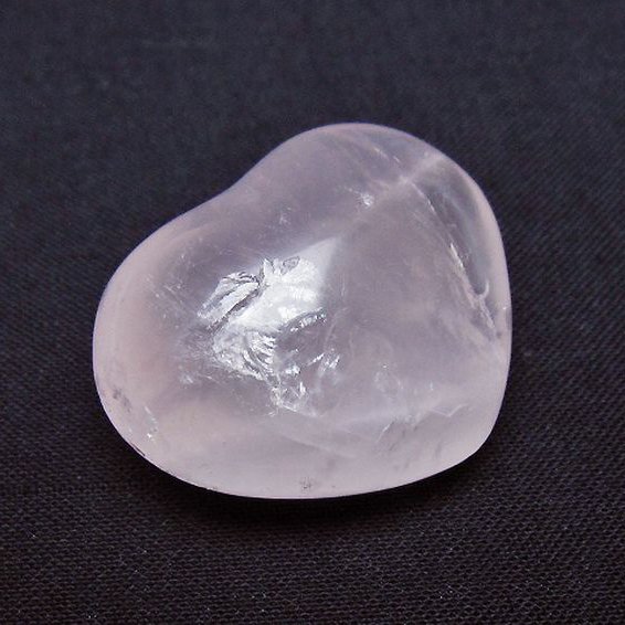 ローズクォーツハート 置物 [t225-8678]