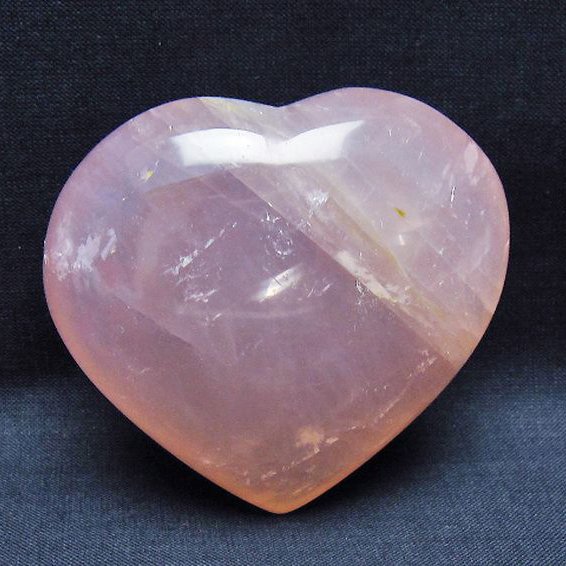 ローズクォーツハート 置物 [t225-8695]