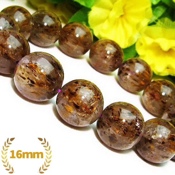 カコクセナイト インクォーツ ブレスレット 16mm [T226-447]