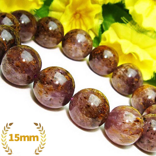 カコクセナイト インクォーツ ブレスレット 15mm [T226-467]