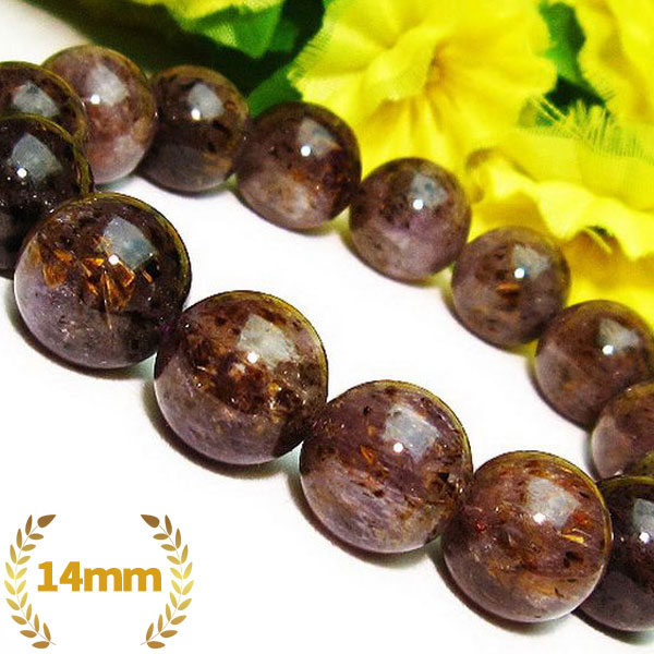 カコクセナイト インクォーツ ブレスレット 14mm [T226-486]