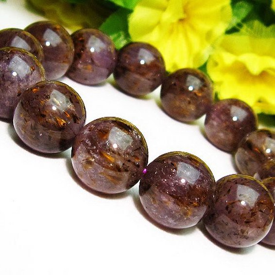 カコクセナイト インクォーツ ブレスレット 15mm [T226-524]