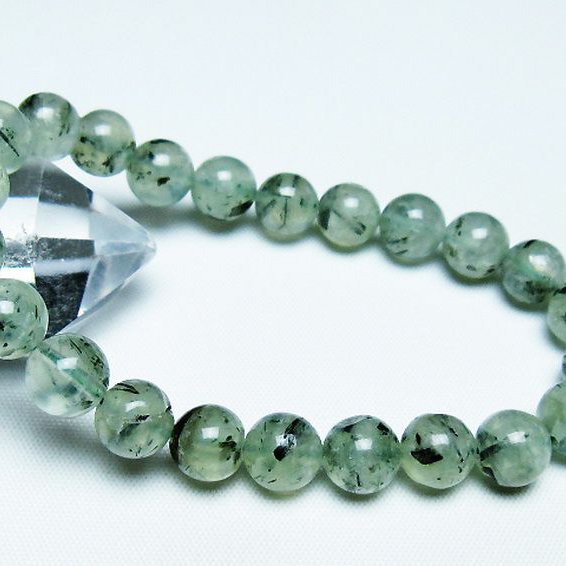 ルチル入り プレナイト ブレスレット 9mm [t228-4506]