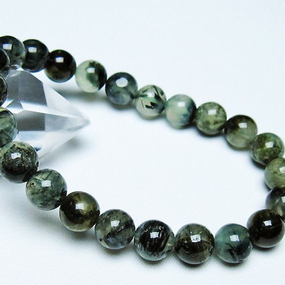 ルチル入り プレナイト ブレスレット 9mm [t228-4519]