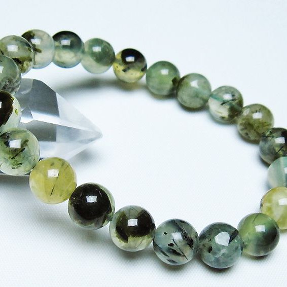 ルチル入り プレナイト ブレスレット 10mm [t228-4526]