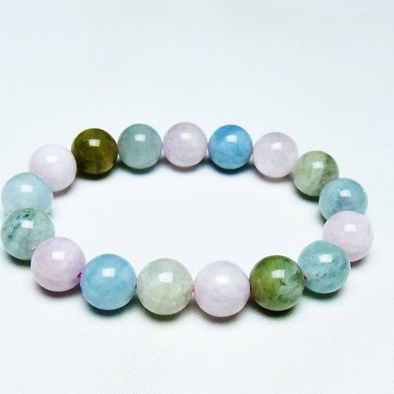 MIXベリル ブレスレット 緑柱石 12mm [T237-4110]