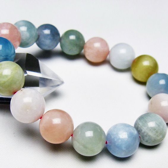 MIXベリル ブレスレット 緑柱石 13mm [T237-4321]