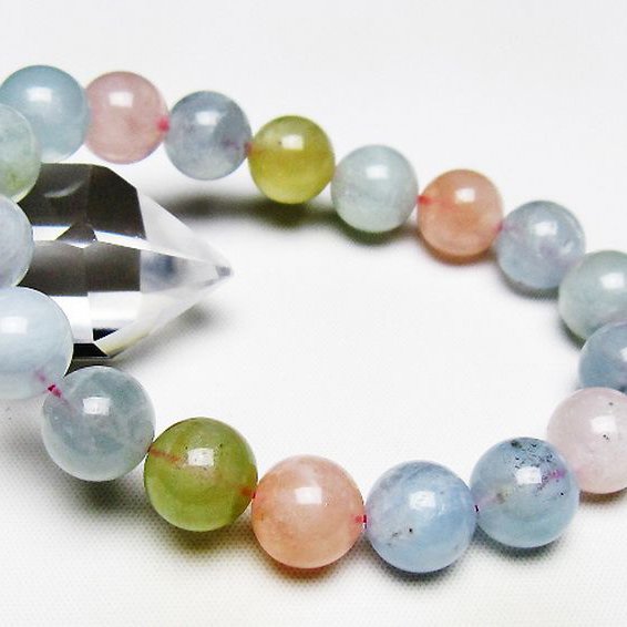 MIXベリル ブレスレット 緑柱石 12mm [T237-4475]