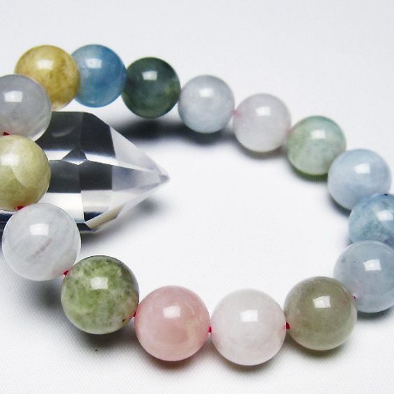 MIXベリル ブレスレット 緑柱石 12mm [t237-4507]