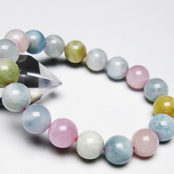 MIXベリル ブレスレット 緑柱石 12mm [T237-4515]