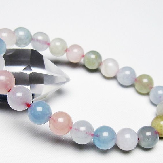 MIXベリル ブレスレット 緑柱石 9mm [T237-4548]