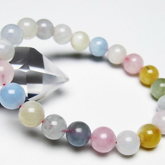 MIXベリル ブレスレット 緑柱石 9mm [t237-4551]